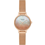 Skagen Anita Lille SKW3107 analog damklocka med orange urtavla och armband i rostfritt stål