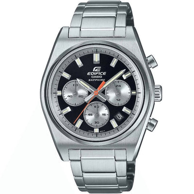 Casio Edifice Chronograph EFB-730D-1AVUEF analog herrklocka med svart urtavla och armband i rostfritt stål