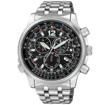 Citizen Eco-Drive Promaster CB5860-86E analog herrklocka med svart urtavla och armband i rostfritt stål