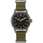 Bulova Hack Watch 98A255 analog herrklocka med grön urtavla och armband i läder
