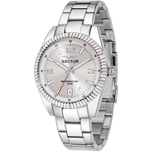Sector 240 R3253476003 analog herrklocka med silver urtavla och armband i rostfritt stål