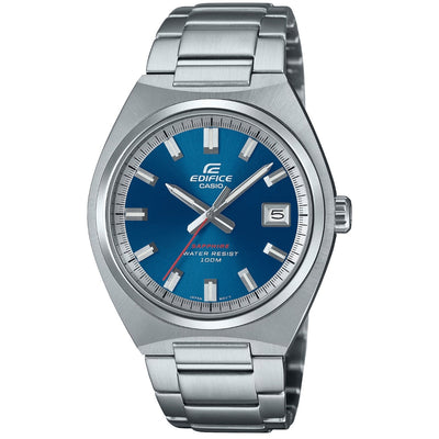 Casio Edifice EFB-109D-2AVEF analog herrklocka med blå urtavla och armband i rostfritt stål