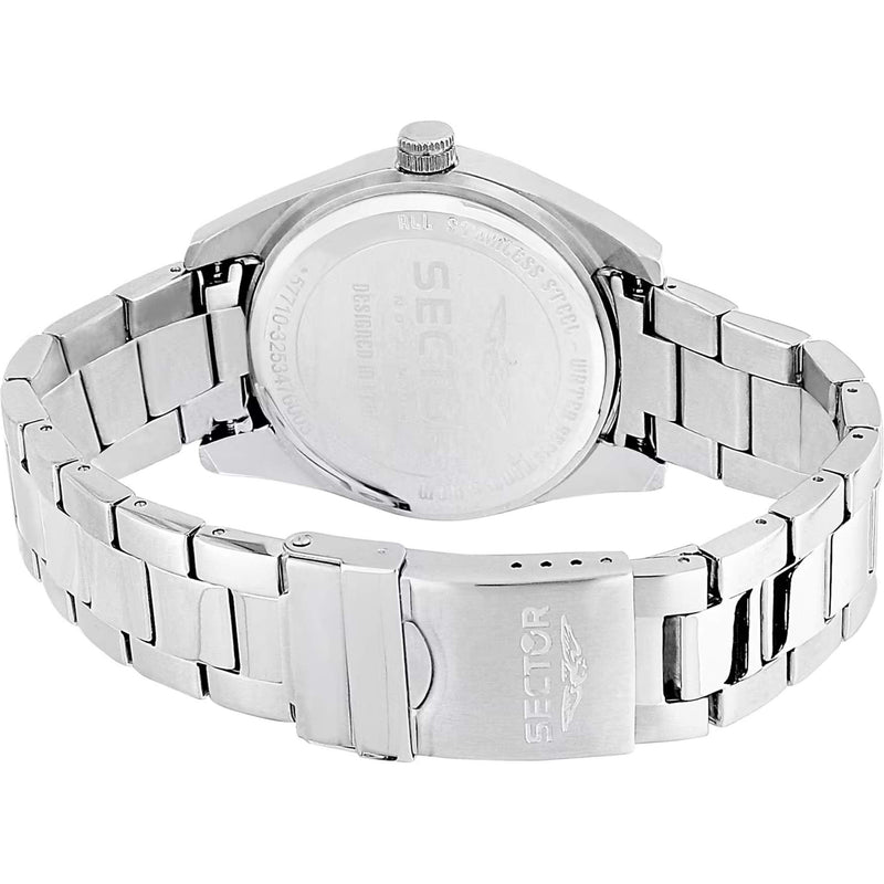 Sector 240 R3253476003 analog herrklocka med silver urtavla och armband i rostfritt stål