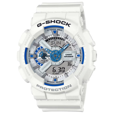 Casio G-Shock GA-110HDS-7AER analog unisexklocka med vit urtavla och armband i resin