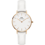 Daniel Wellington Classic Petite DW00100249 analog damklocka med vit urtavla och armband i läder