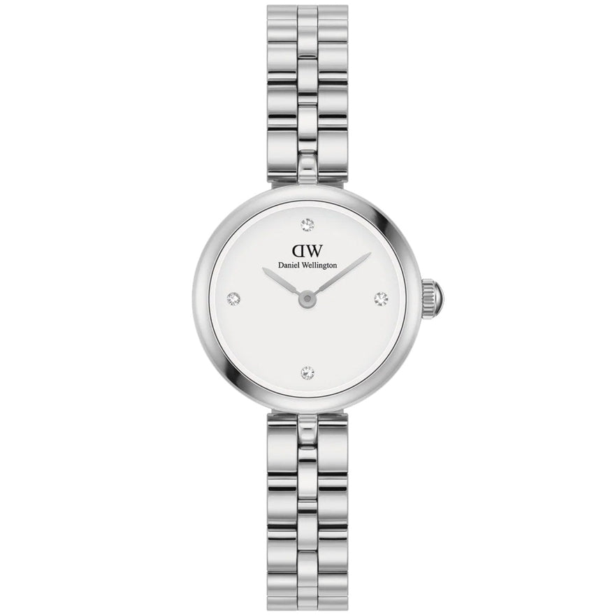 Daniel Wellington Elan Lumine Silver DW00100716 analog damklocka med vit urtavla och armband i rostfritt stål