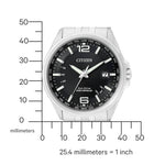 Citizen Eco-Drive CB0010-88E analog herrklocka med svart urtavla och armband i rostfritt stål
