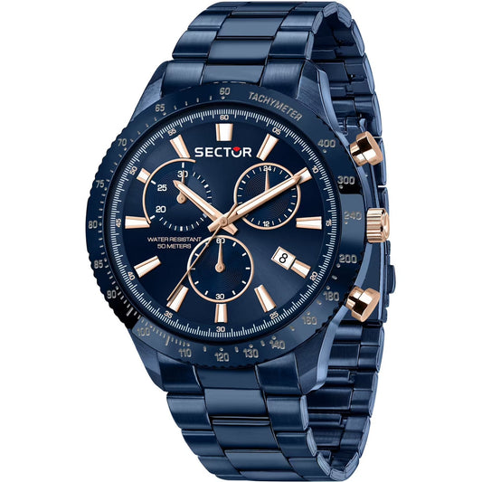 Sector 270 Herrklocka R3273778004 analog herrklocka med blå urtavla och armband i rostfritt stål