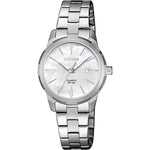 Citizen Elegance EU6070-51D analog damklocka med vit urtavla och armband i rostfritt stål