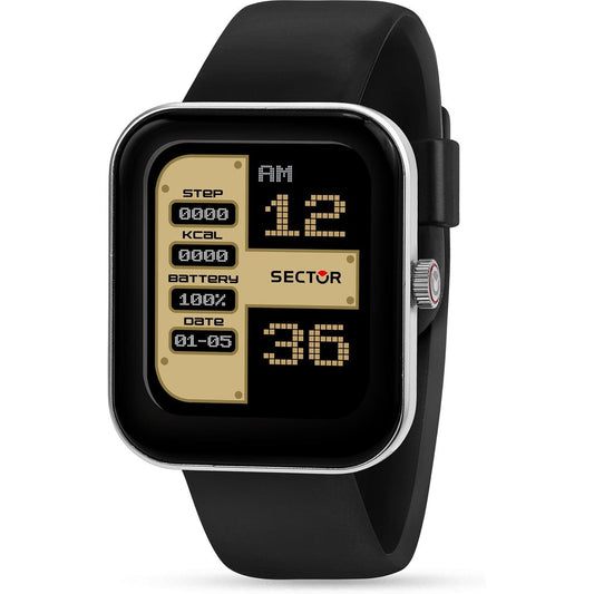 Sector Smartwatch S-03 R3251294001 smartwatch herrklocka med svart urtavla och armband i silikon