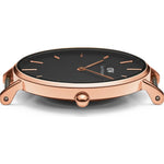 Daniel Wellington Classic Petite DW00100201 analog damklocka med svart urtavla och armband i rostfritt stål
