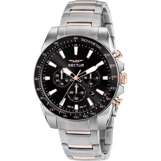 Sector 450 R3273776007 analog herrklocka med svart urtavla och armband i rostfritt stål