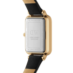 Daniel Wellington Quadro Pressed Sheffield Gold DW00100560 analog damklocka med svart urtavla och armband i läder