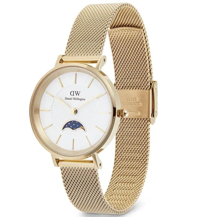 Daniel Wellington DW00100771 analog damklocka med vit urtavla och armband i rostfritt stål