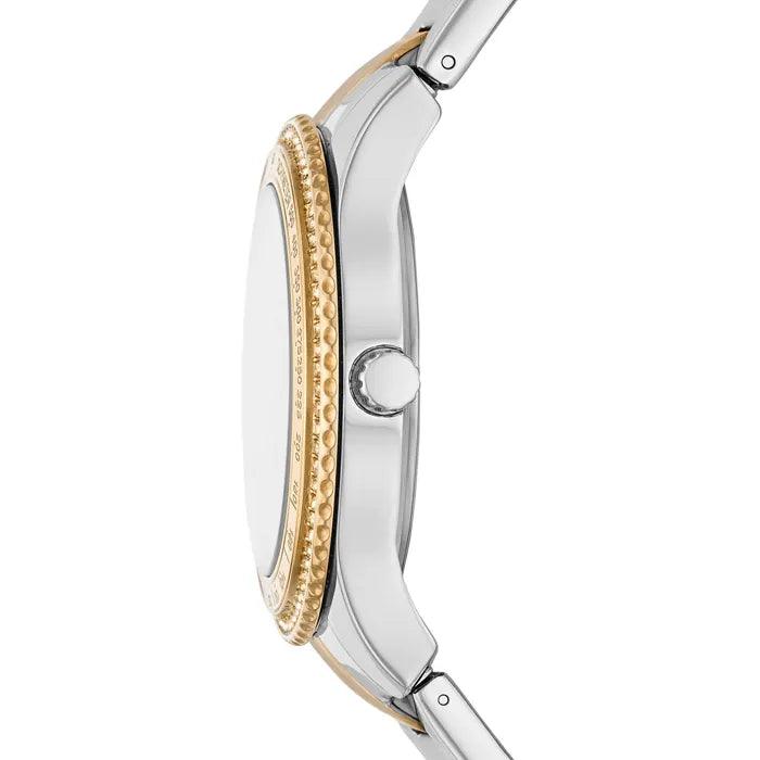Fossil Stella Sport Multifunction ES5107 analog damklocka med silver urtavla och armband i rostfritt stål