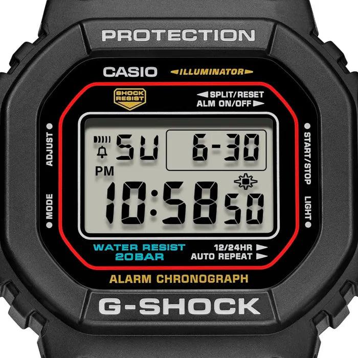Casio G-Shock Digital DW-5600RL-1ER digital herrklocka med svart urtavla och armband i resin