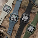 Casio Timeless LF-30W-1AEF digital unisexklocka med svart urtavla och armband i resin