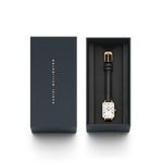 Daniel Wellington Quadro Roman Numerals Sheffield DW00100689 analog damklocka med vit urtavla och armband i läder